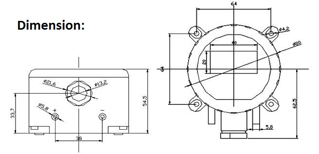 dimension of air DP sensor